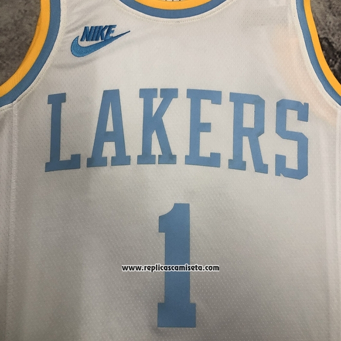 Camiseta Los Angeles Lakers D'Angelo Russell #1 Classic 2022-23 Blanco